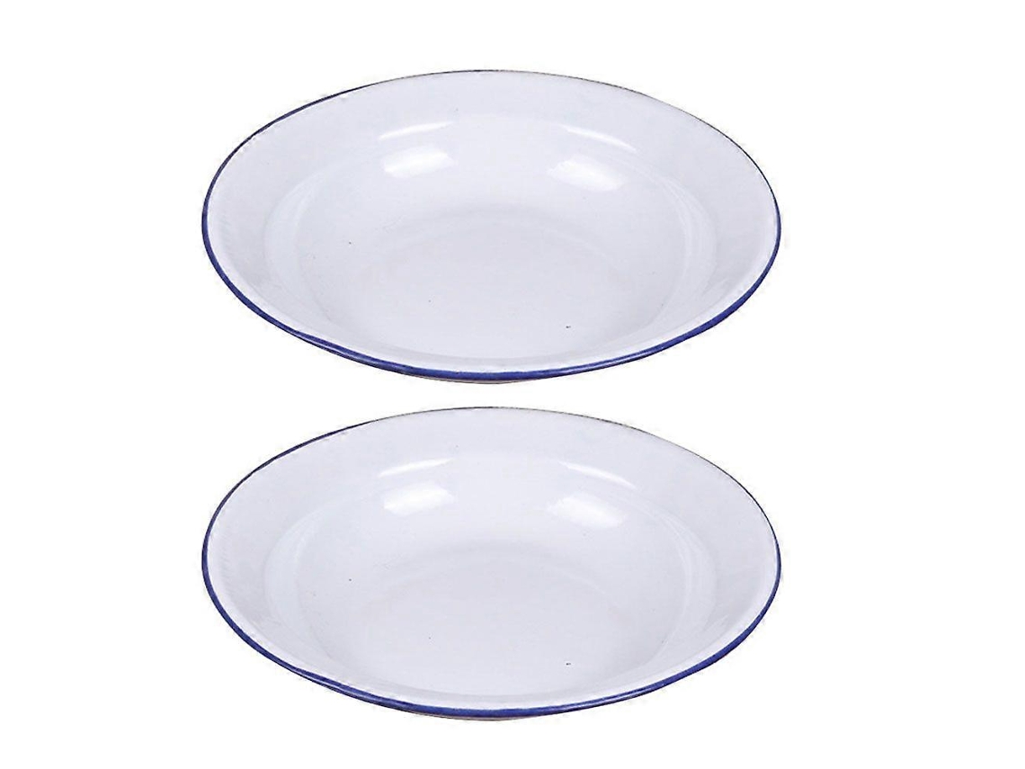 2 Piezas Cuencos Esmaltados Estilo Retro Cocina Vintage Ollas Esmaltadas Cuencos De Sopa Domésticos Webake