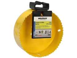 Corona Sierra Bimetal Ø 114 mm Templado Termico. Base Reforzada. Corona Madera. Broca Agujeros Madera. Acero. Hierro. Plasticos WOLFPACK LINEA PROFESIONAL LINEA PROFESIONAL