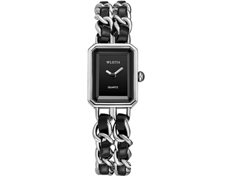 VEANXIN Reloj impermeable con pulsera cuadrada y banda trenzada de cadena para mujer-Púrpura