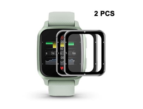 2 piezas para Garmin Venu SQ 2 ENKAY 3D pieza de borde suave de cobertura total + película protectora de pantalla PMMA HD (versión musical)