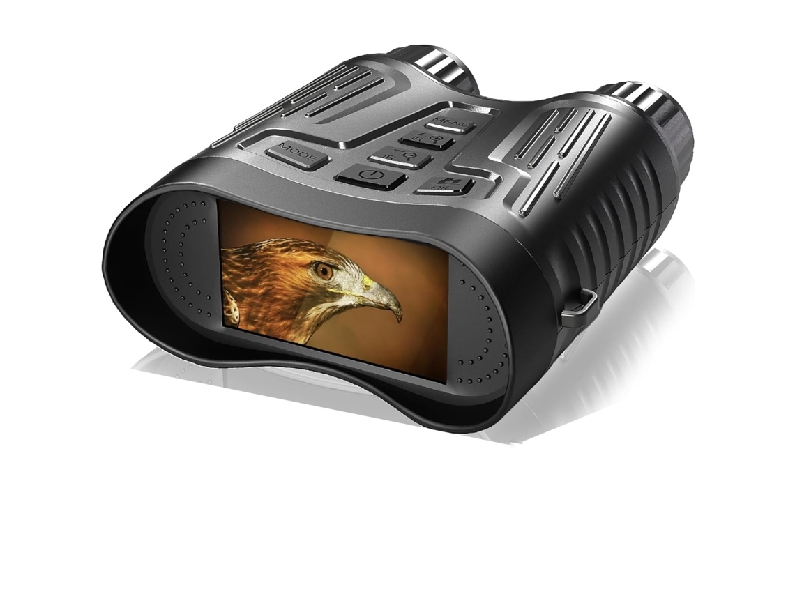Binoculares de visión nocturna 4K con zoom de 8X y pantalla TFT de largo alcance, resistentes al agua IP54, para caza y acampada, color negro.