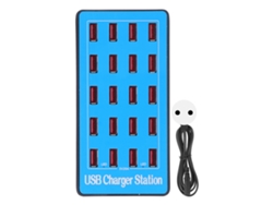 Estación De Carga Rápida Usb Con 20 Puertos De Alta Potencia Para Dispositivos Con Pantallas Led.