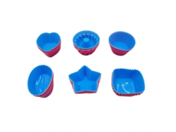 Tazas reutilizables para cupcakes de silicona, grado alimenticio y antiadherentes, juego de moldes NEVEANCE