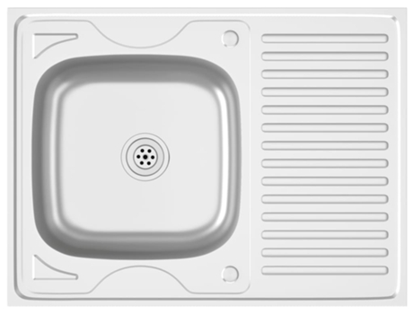 Fregadero VIDAXL Escurridor Plateado 800x600x155 mm Acero Inoxidable