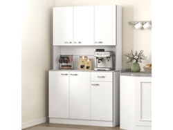 Aparador De Cocina/salón Con 1 Cajón, 6 Puertas Y Estantes, Color Blanco, 101x39x180cm