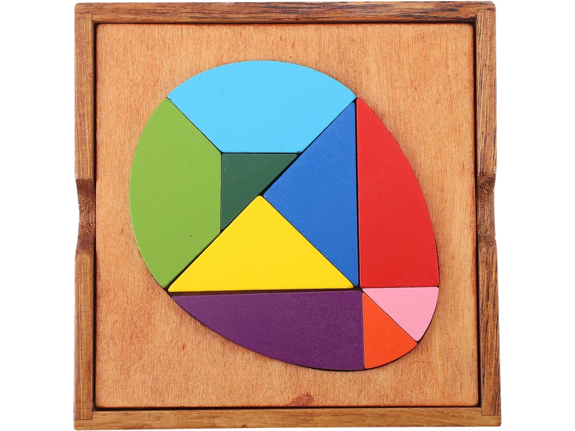 Rompecabezas De Huevos Tangram Para Niños Y Niñas, Juego De Bloques De Madera Coloridos