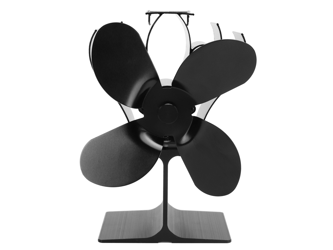 Ventilador Para Chimenea De Leña Con 4 Aspas, Alimentado Por Calor, Lt375, Resistente A Altas Temperaturas, 152 Mm, Negro.