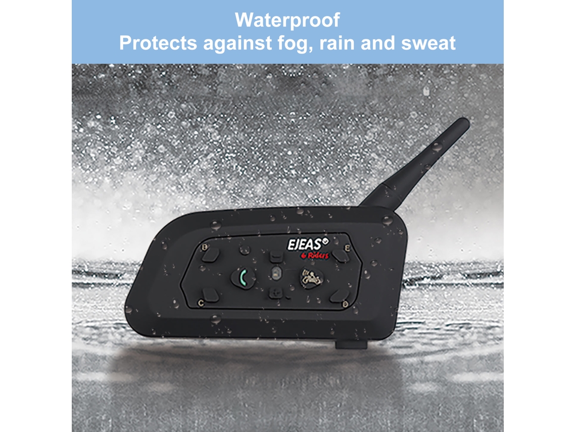 Auriculares Bluetooth Ejeas V6pro Para Casco De Motocicleta, Sistema De Intercomunicación Dúplex Completo Resistente Al Agua.