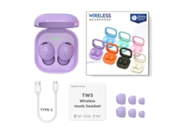 Auriculares Inalámbricos Bluetooth (morados), Auriculares Intrauditivos Compactos