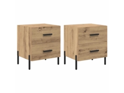 Maison Exclusive - Armario De Noche 2 Pcs Roble Artesanal 40 X 35 X 47,5 Cm
