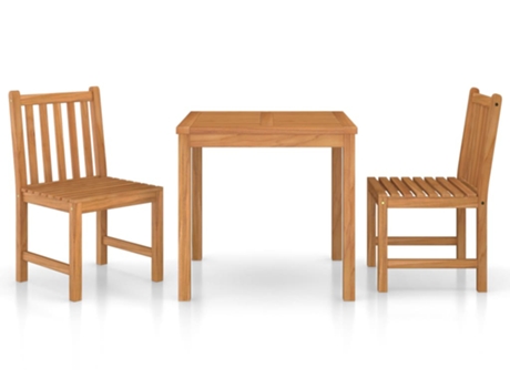 Conjunto 3 Conjunto de comedor de jardín VIDAXL madera maciza de teca