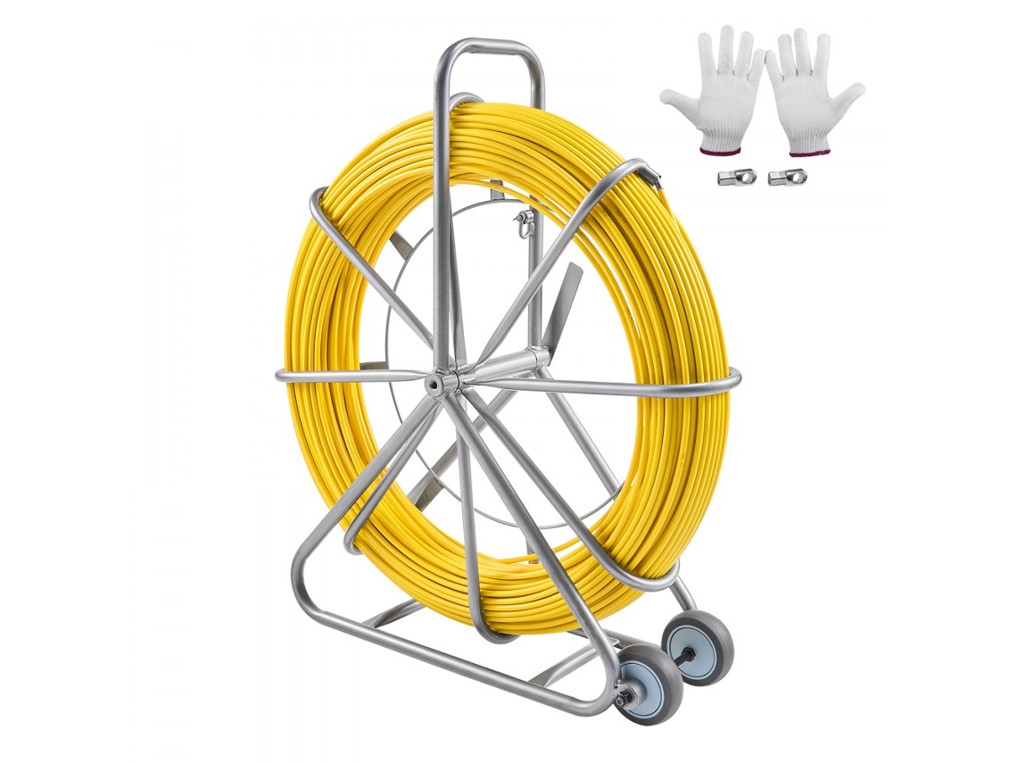 Cinta de Fibra de Vidrio para Paso de Cables 200m x 7.9mm con Cabezales Metálicos Tekmaquinas