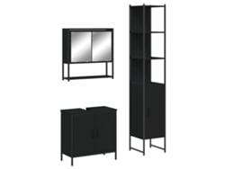 Maison Exclusive - Juego De Muebles De Baño 3 Pzas Madera Contrachapada Negro