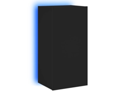 Maison Exclusive - Mueble De Tv De Pared Con Luces Led Negro 40,5x35x80 Cm