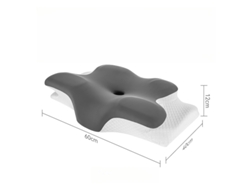 Almohada Cervical Ergonómica De Espuma Viscoelástica Transpirable Para Dormir (gris Oscuro) Cuich