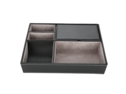 Caja De Almacenamiento Multifuncional De Pu Para Joyas, Gafas Y Relojes Para Uso En La Oficina.