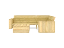 Conjunto 2 Peças Moveis Jardim Madeira De Pinho Impregnado Dkd Home Decor