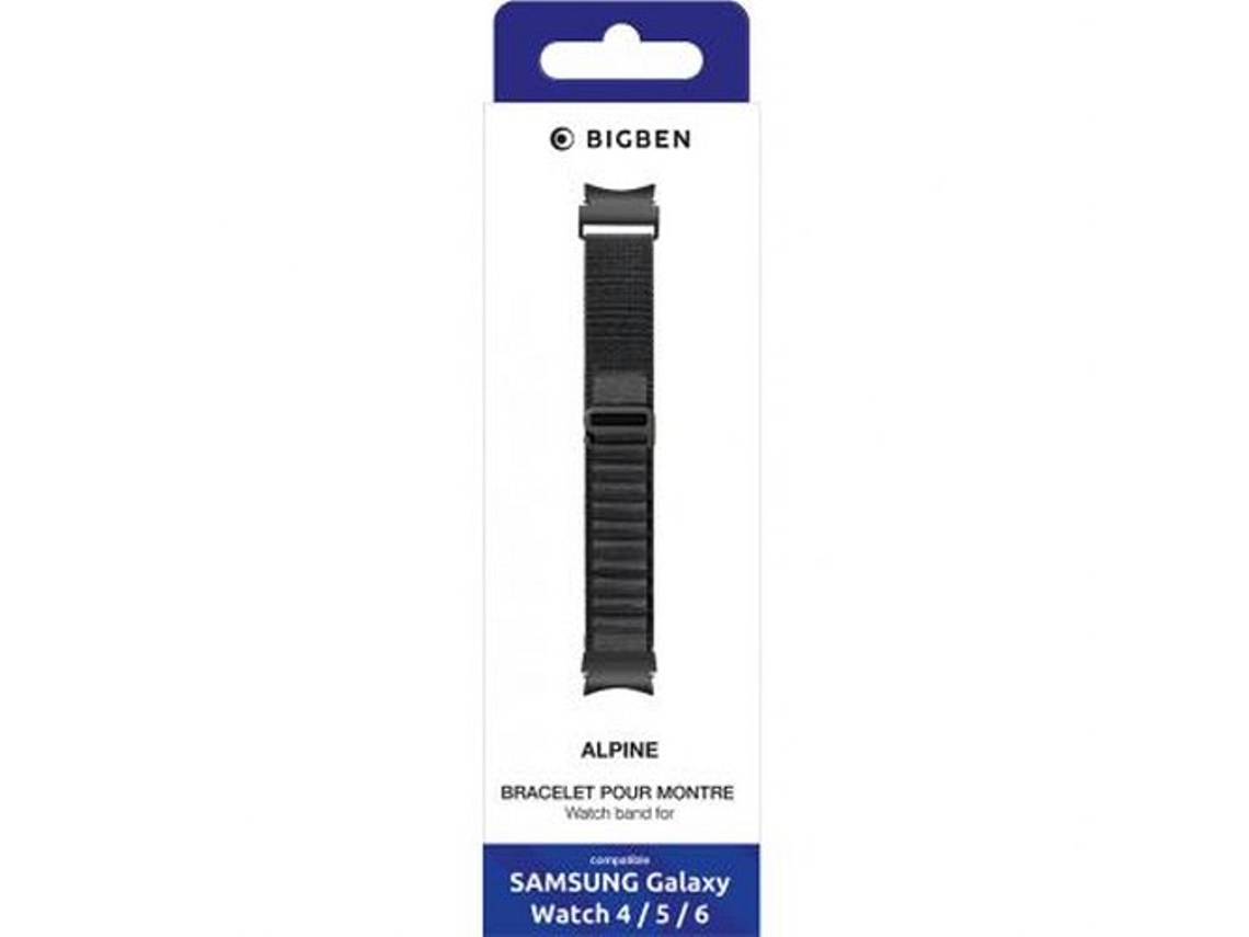 BIGBEN CONNECTED Correa para Galaxy Watch 4/4 Classic/5/5 Pro/6/6 Classic Hebilla alpina Negro