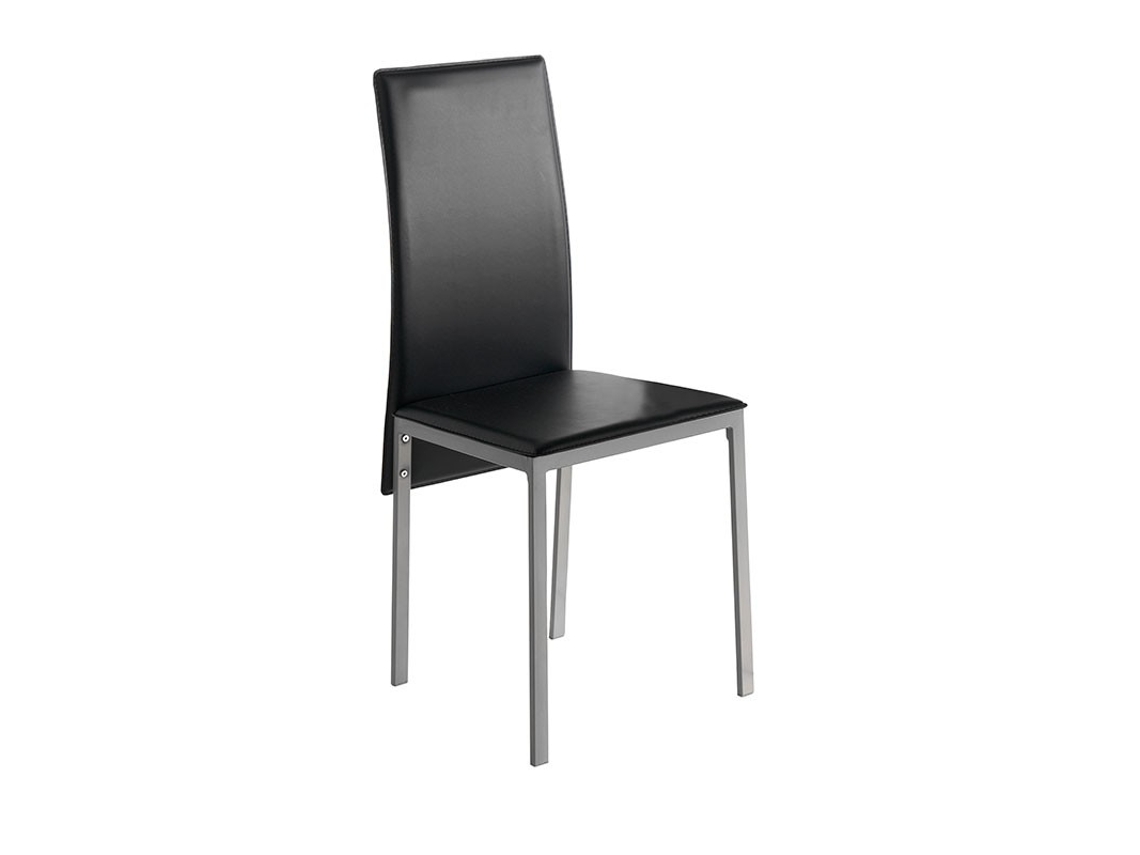 Set 4 Sillas De Cocina Simil Piel Melbourne MOMMA HOME (Negro - Polipiel -42x51x97 cm)