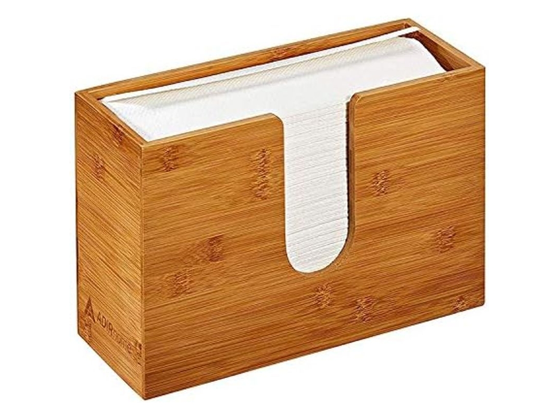 Dispensador De Toallas De Papel Plegable De Bambú Para Montaje En Pared, Ideal Para Baño, Cocina, Sala De Estar O Uso Residencial.