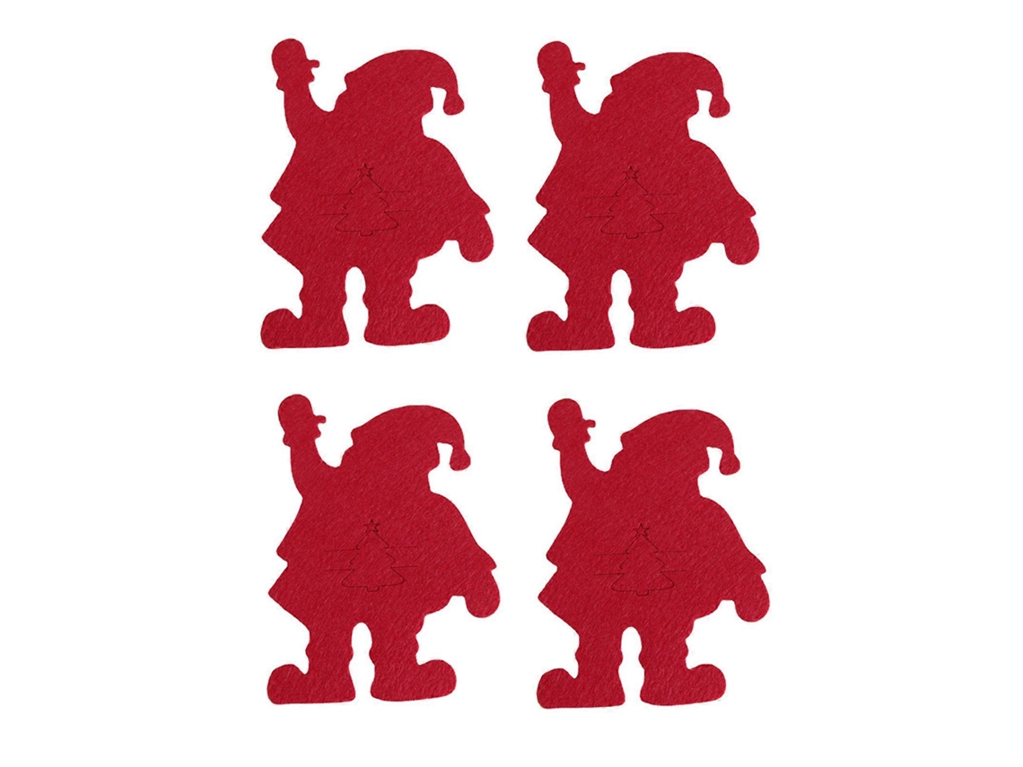 Juego de 4 cubiertos de bolsillo con diseño de Papá Noel, cuchillo, cuchara, bolsas, decoración navideña para mesa, suministros para fiestas, organizador de cubiertos, soporte rojo Nostalgia88