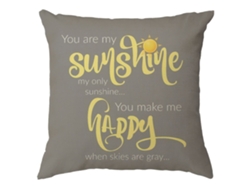 Funda De Almohada De Felpa Con Diseño De Flores Pequeñas, Color Blanco, Amarillo Y Gris.