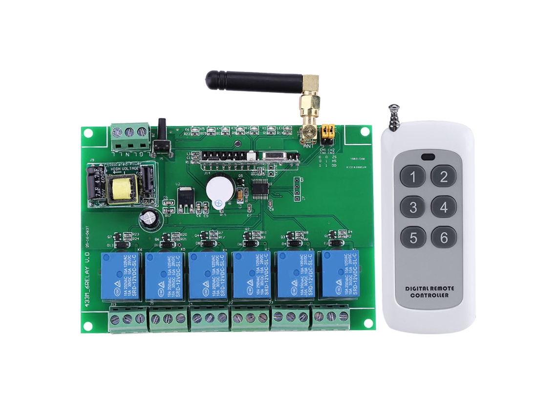 Módulo De Relé Rf De 6 Canales, Interruptor De Control Remoto De 110-240 V Con 3 Modos De Funcionamiento.