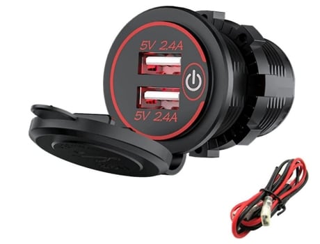 Cargador Carro Dual Tomada Usb Carga Rápida BISBISOUS Rojo
