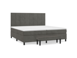 Maison Exclusive - Cama Box Spring Con Colchón Terciopelo Gris Oscuro 200x200 Cm