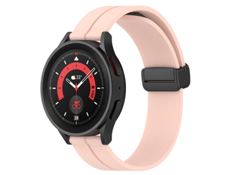 Correa de reloj inteligente para Huawei Watch GT2 42 mm 20 mm Correa de reloj de silicona con cierre magnético de color sólido (rosa)
