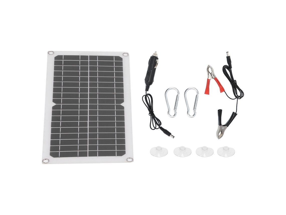 Panel solar semiflexible Primerox de 18 W y 12 V con cargador de batería, IP65.