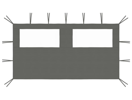 vidaXL Pared lateral de cenador con ventanas gris antracita 4x2 m