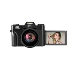 Cámara Vlogging 6k Wifi 22 Filtros Creativos Zoom 18x Selfie (negro)