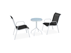 Conjunto Bistrô Aço Textilene 50x71 Cm Preto Dkd Home Decor