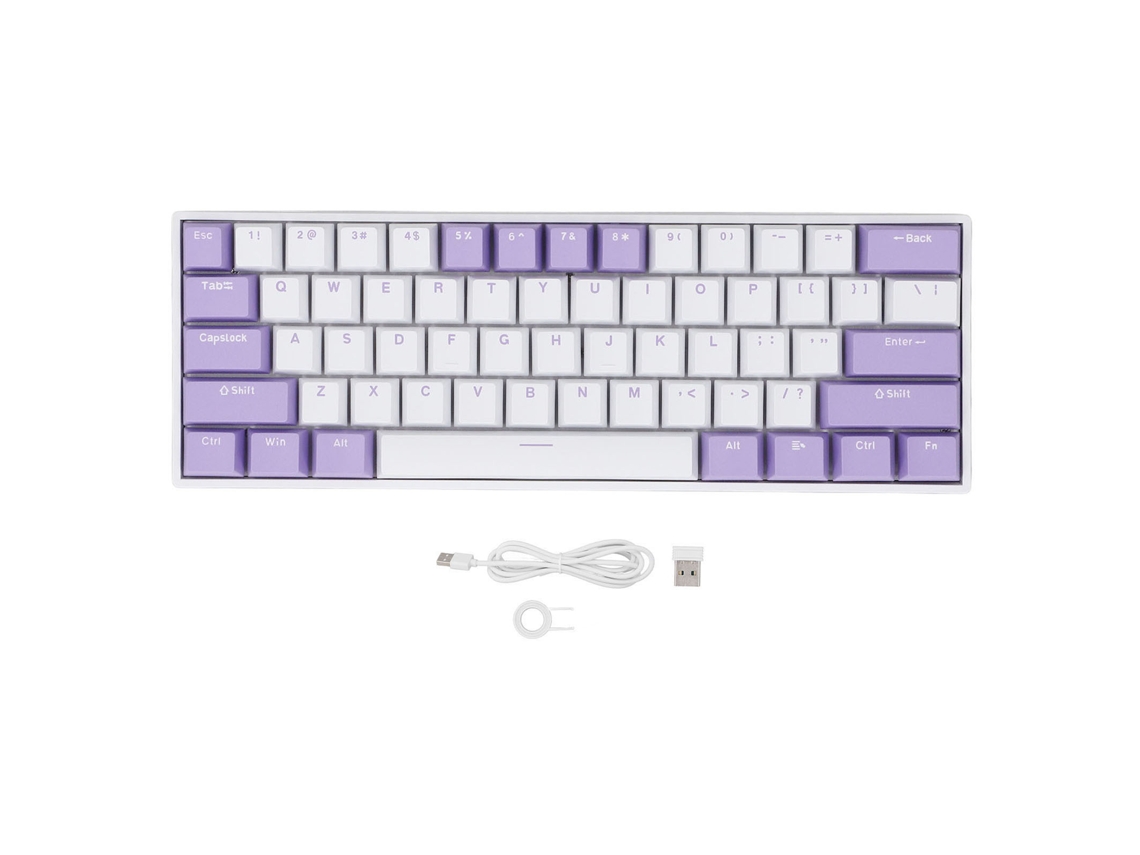 Teclado Mecânico 61 Teclas 60% Wireless 2.4g Bluetooth 5.0 Rgb Backlit Anti Ghosting Para Gaming Win Android