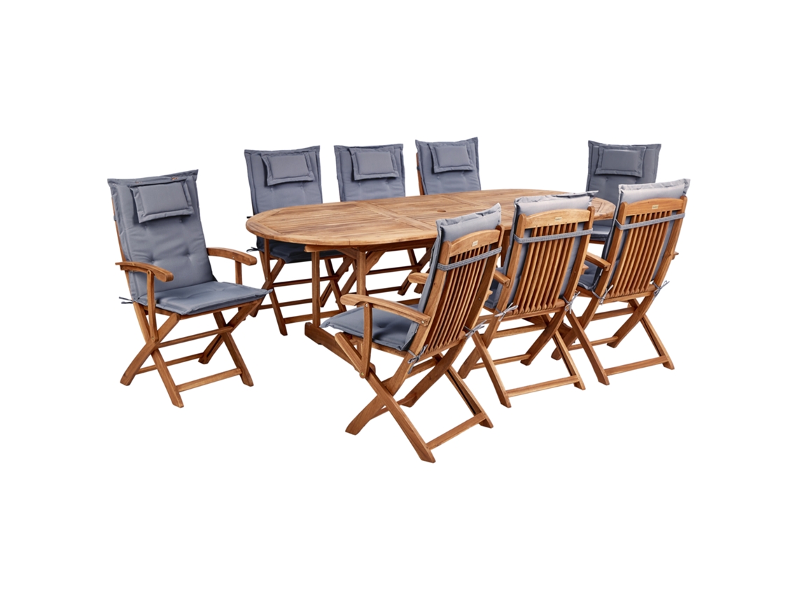 BELIANI Maui Ii Conjunto Relax en Madera de Acacia Marrón Claro 220X100X74
