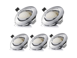 2026altiro-lámpara De Techo Redonda Empotrable Ajustable De 5 W, Ultrafina, Luz Blanca Cálida 3000 K, 470 Lm, 230 V, Ip44 (5 Unidades), Clase A++