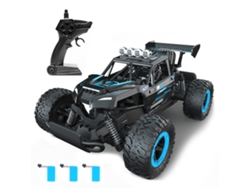 Coche De Control Remoto 4wd 2.4 Ghz, Vehículo Off-road Eléctrico Con Luces, 3 Baterías Recargables Para Niños Y Adultos, Azul