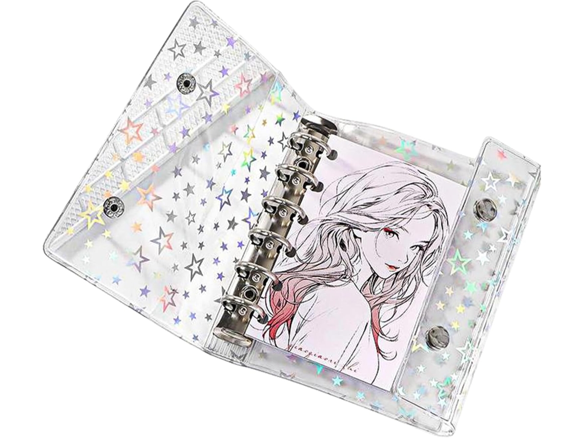 Funda adhesiva de PVC transparente para carpeta organizadora con diseño estrellado | Organizador personal para Vayotoy