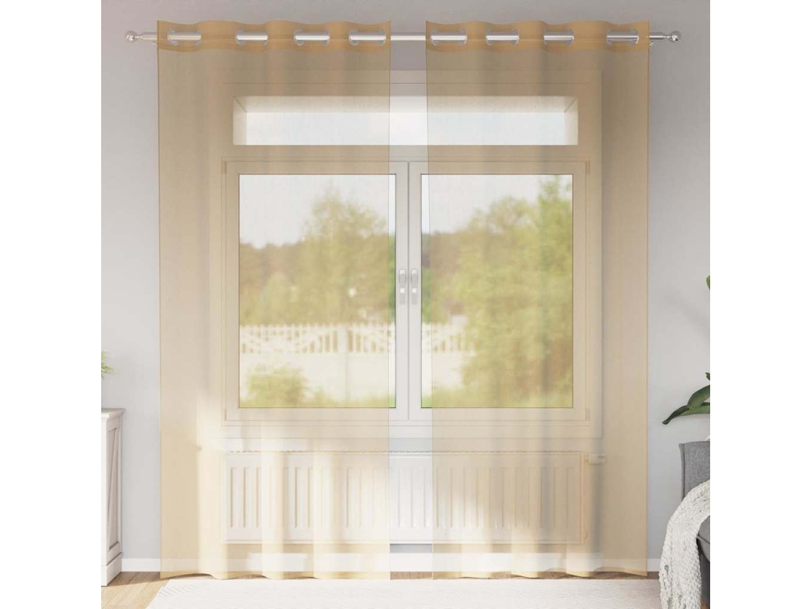 Cortinas De Gasa Con Ojales 2 Uds Arena