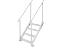 Escalera náutica de aluminio de 4 peldaños Tekmaquinas con pasamanos y asas antideslizantes