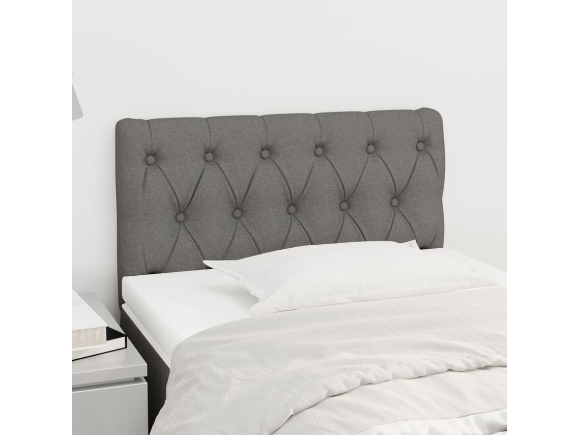 Cabecero De Tela Gris Oscuro 80x7x78/88 Cm