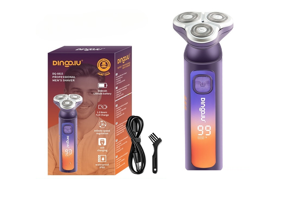 Afeitadora eléctrica para hombre, de tres cabezales, recargable por USB, lavable, para todo el cuerpo.