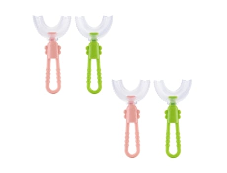 paquetes de cepillos de dientes en forma de U para niños con cerdas de silicona para masajear cepillos de dientes para niños pequeños (L)