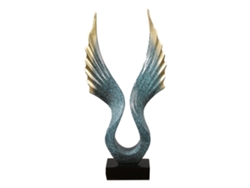 Estatua De Resina Para Mueble De Tv Moderno Con Ángel Alado Azul Champán