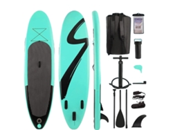 Tabla de paddle surf inflable, superficie antideslizante, accesorios completos, 25 x 76 x 15 cm, una sola capa, verde, OEM
