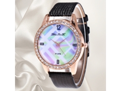 Reloj De Pulsera Analógico Para Mujer Con Correa De Poliuretano, Estilo Moderno Y Movimiento De Cuarzo Negro.