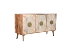 Aparador de madera de mango con 3 puertas ALEXANDRA HOUSE LIVING (145x45x80cm)