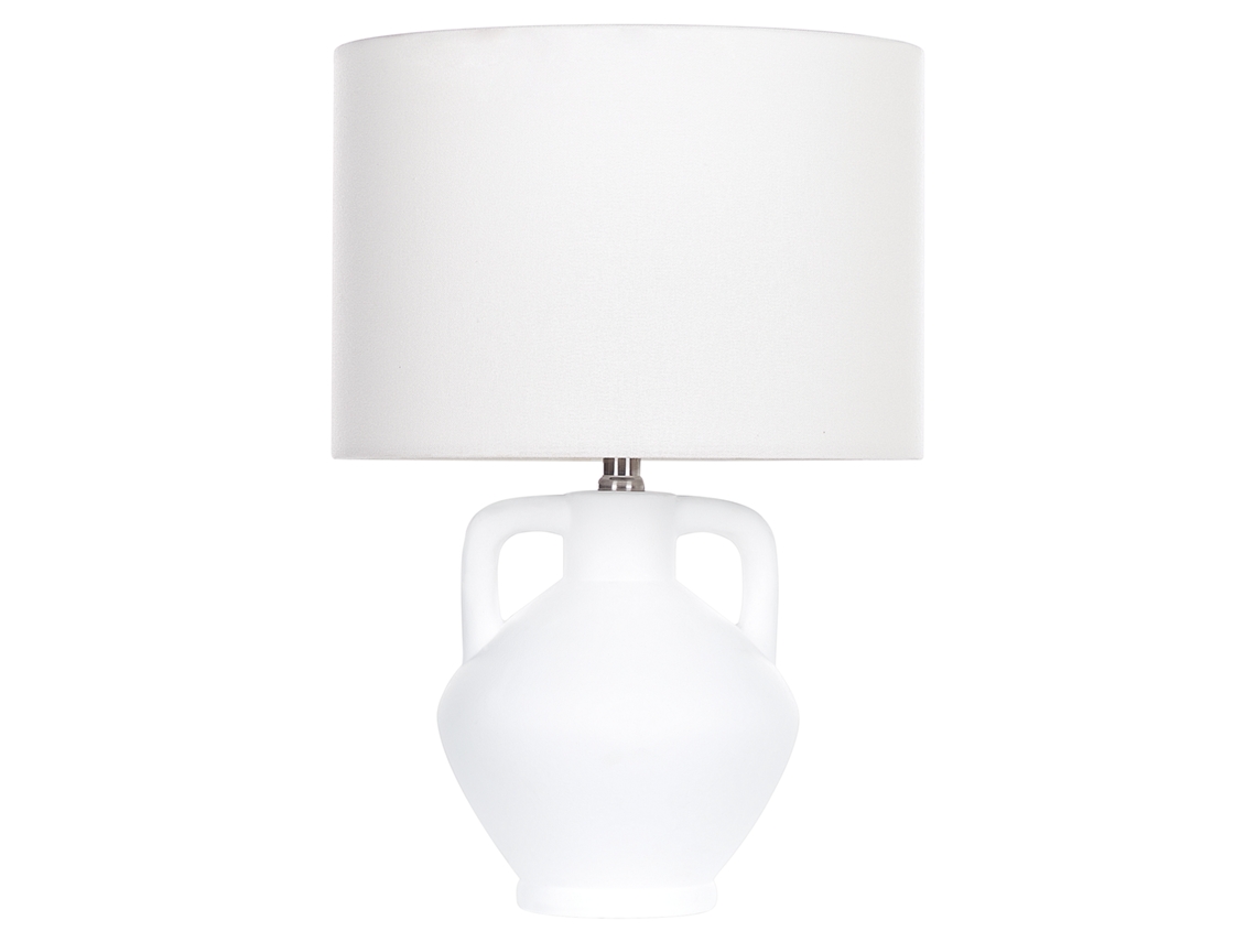 Lámpara de mesa BELIANI Labrada de Cerámica Blanco 32x32x46