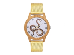 Reloj Analógico De Cuarzo Zhoulianfa Unisex Moda Ocio Oro Pulsera
